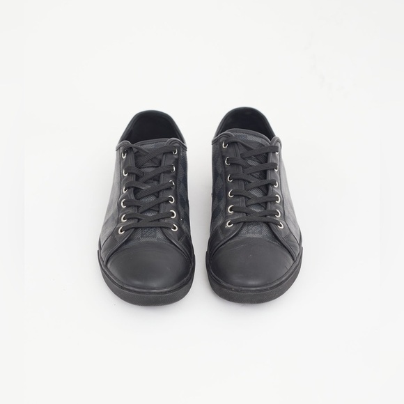 Louis Vuitton Black & Grey Leather Damier Ebene Monogram Sneaker - Picture 2 of 16
